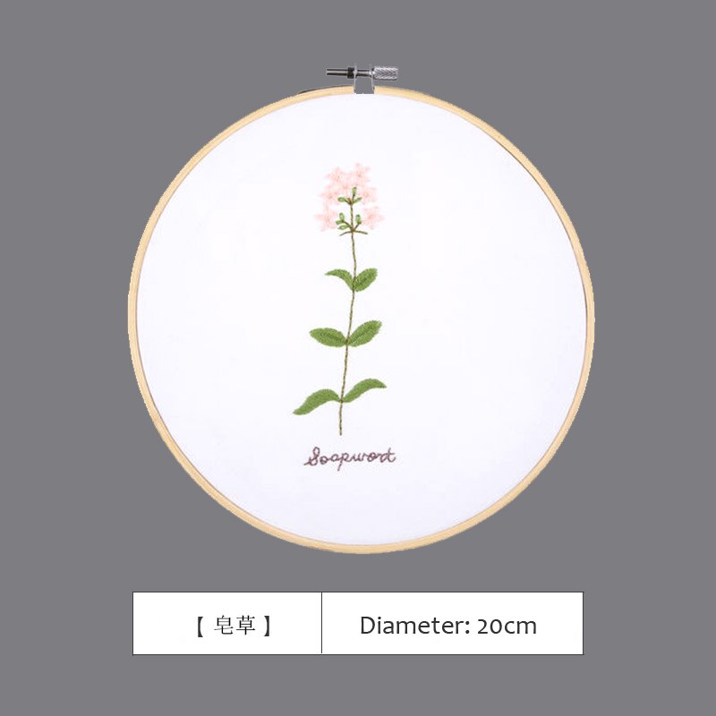 Kits de bordado de flores 3D, accesorios de costura de punto de cruz con bordado, aro de bastidor para decoración nórdica de Novice Home: A / No hoop kit