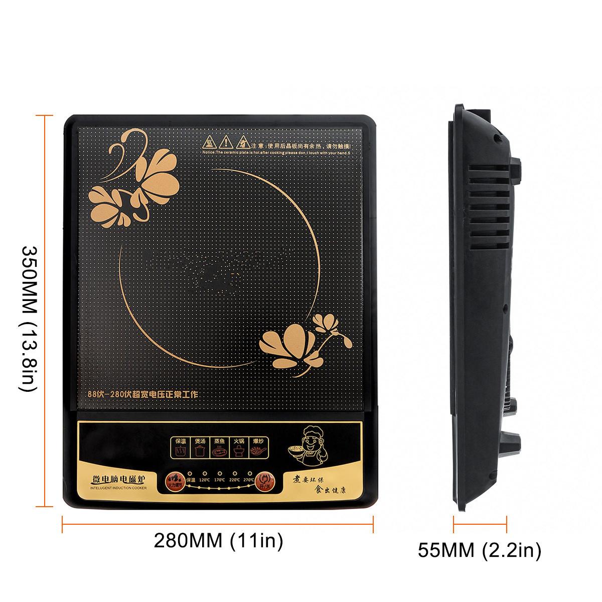 Electric Magnetic Induction Cooker Waterproof Pot Oven Furnace Cooking Stove Kitchen Hotpot Heater Cooktop 2200W