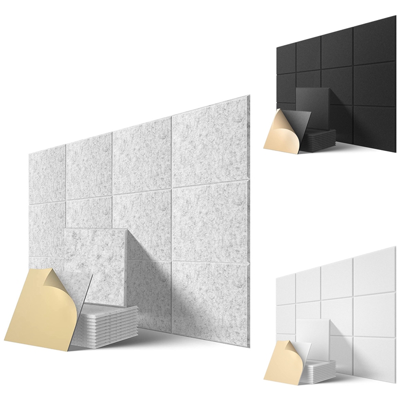 Zelfklevende Akoestische Panelen 12 Pack,12X12X0.4 Inch Sound Proof Padding, geluid Absorberende Panel Voor Thuis