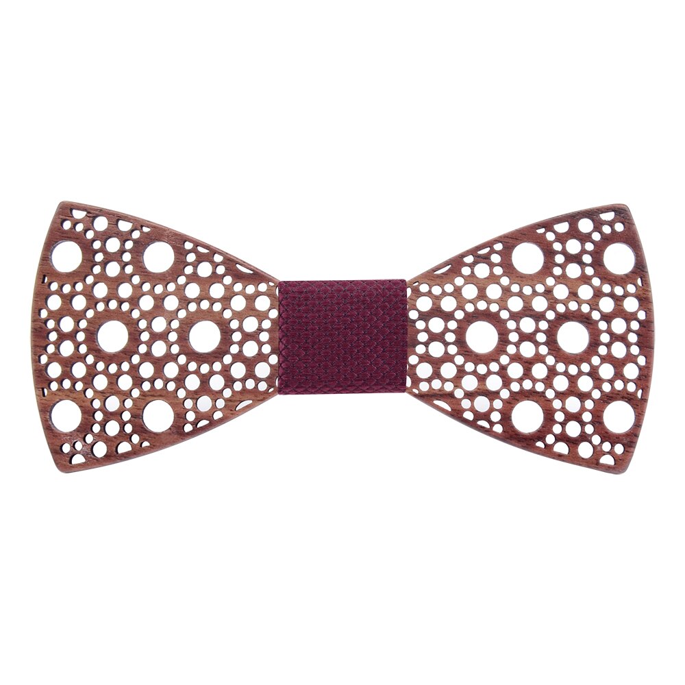Slank 100%  træ butterfly prik hule careved hals bånd til mænd bryllup rød bule plaid formel træ bowtie tilbehør krave: 05