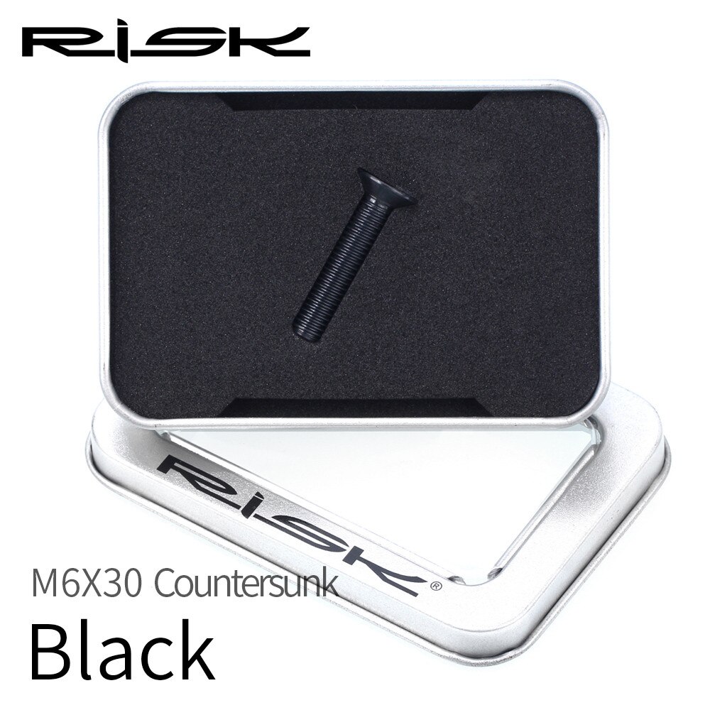 RISK Titanium Bolts Allen Key MTB Road Bike Taper Head Screw Bicycle Headset Cap Fixing Bolts Rainbow Gold M6 x 30 35 40 50mm: 30mm Black FlatHead