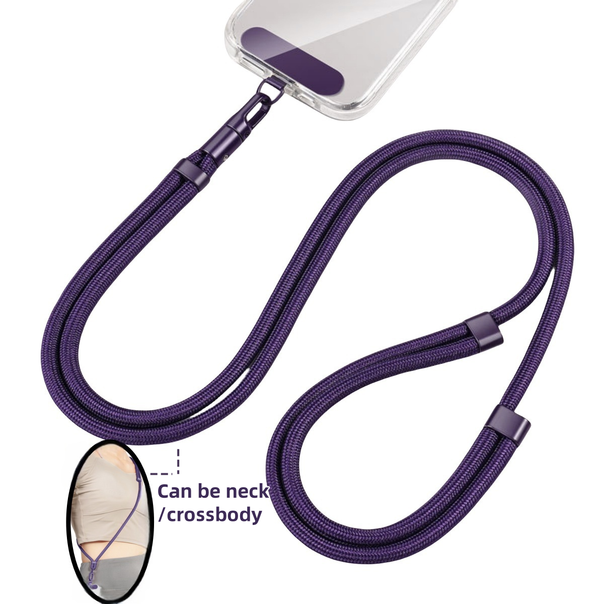 Universelles Telefon-Lanyard mit Clip, verbessert, Anti 360° ° Drehbarer, verstellbarer Hals-/Umhängegurt für alle Handyhüllen