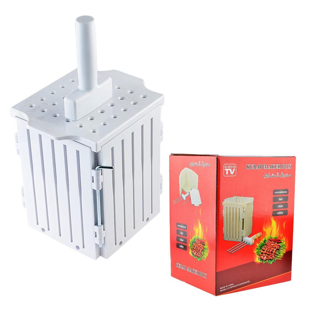 BBQ Barbecue Kebab Maker Box with Stainless Steel Skewers Brochette Meat Beef Skewer Wearing Making Machine Accessories