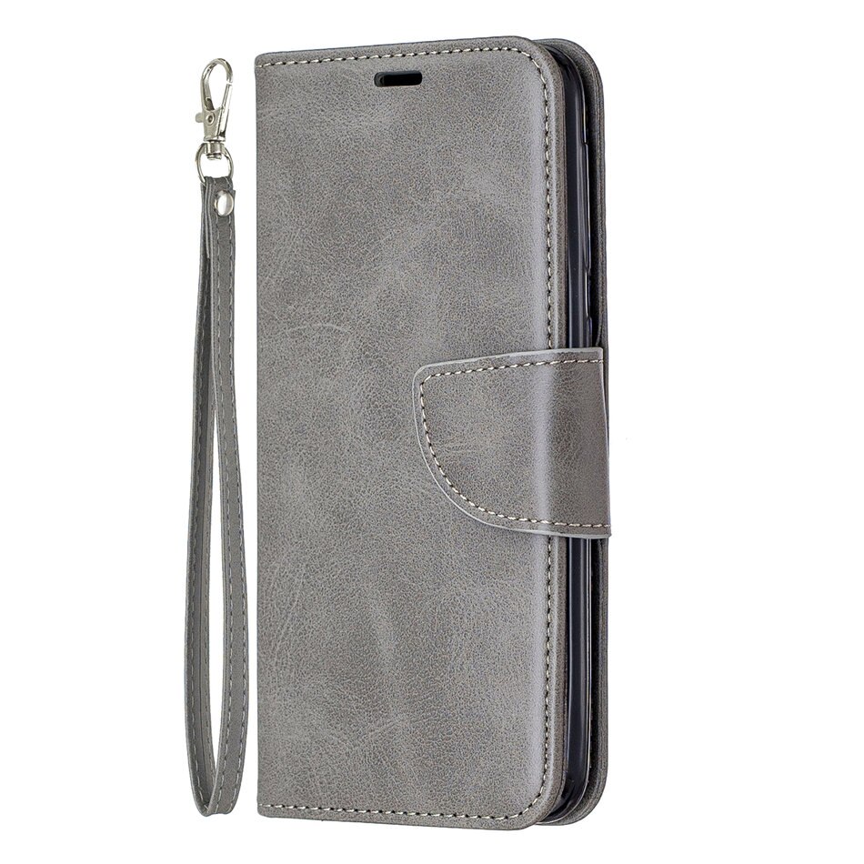 Men Mobile Phone Holster For Cover Redmi Note 8 Pro Redmi Note 8T Phone Bags Solid Color Leather Case Card Slot Phone Box E07F: For Redmi Note 8T / Gray