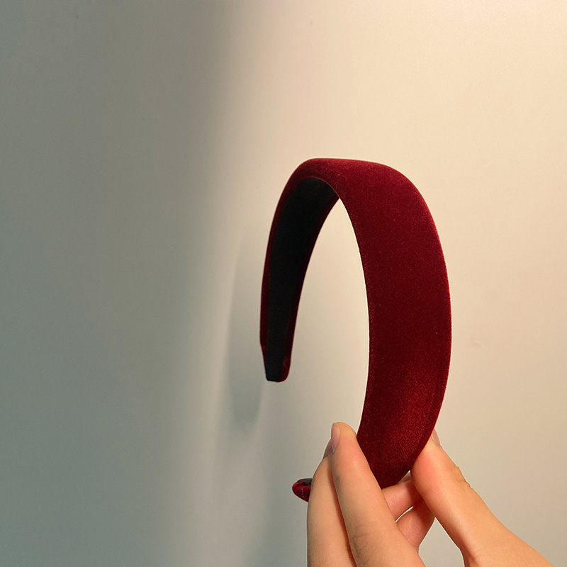 Fasce nere spesse invernali per donna fascia per capelli in spugna di velluto Ragazze Lunetta per capelli larga Elasticità Copricapo imbottito Accessori per capelli: nero