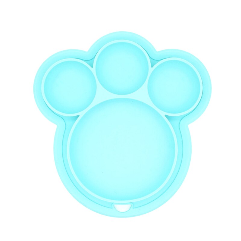 Baby Siliconen Plaat Food Grade Leuke Baby Zuig Voederen Kom Cartoon Bear Paw Vorm Training Servies Peuters Kids