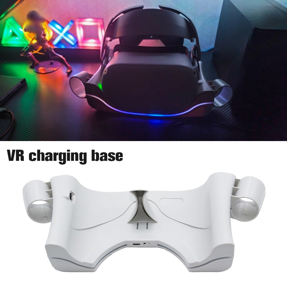 VR Glasses Charger Kits for Oculus Quest 2 VR Headset Charger Station Magnetic Desktop Charging Dock Kit