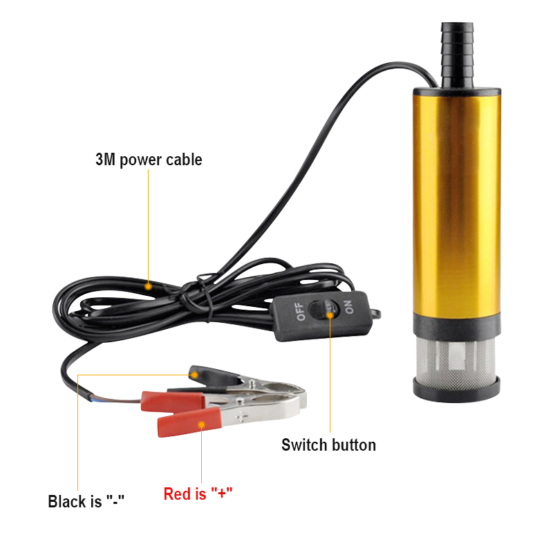 Auto Elektrische Ölpumpe DC 12V 24V Für Auto Pumpen Diesel- Öl Wasser Tauch 12L/Min Kraftstoff Transfer Pumpe Aluminium Legierung Hülse