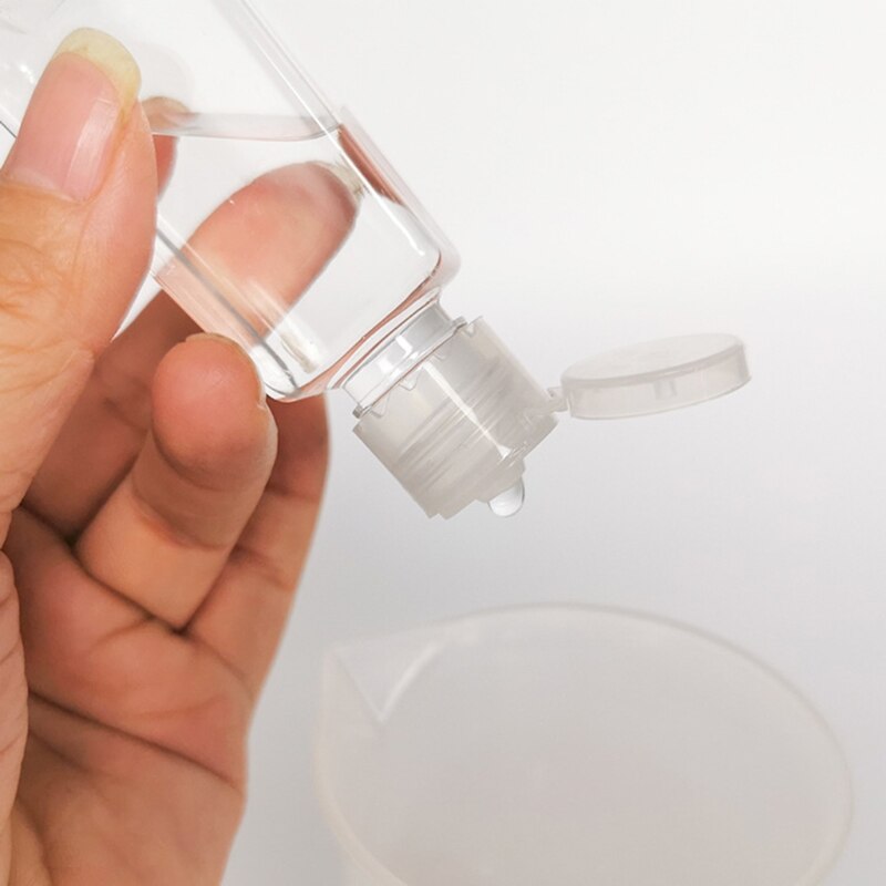 Bærbar nøglering sæt holder håndsprit læder taske rejse udendørs genanvendelig tom flaskeholder nøglering holder