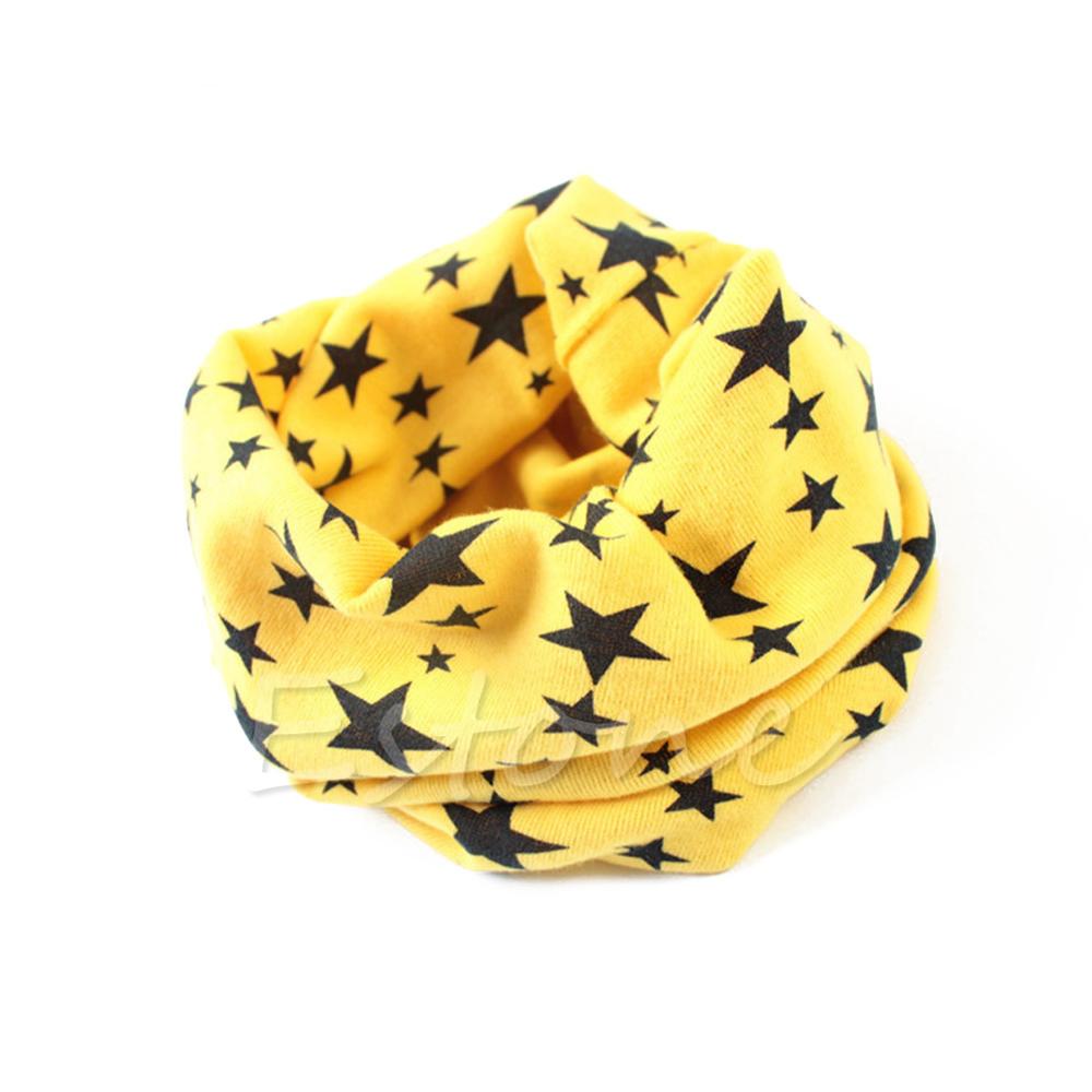 Bufandas de cuello redondo para niños y niñas con de estrellas para invierno: Amarillo