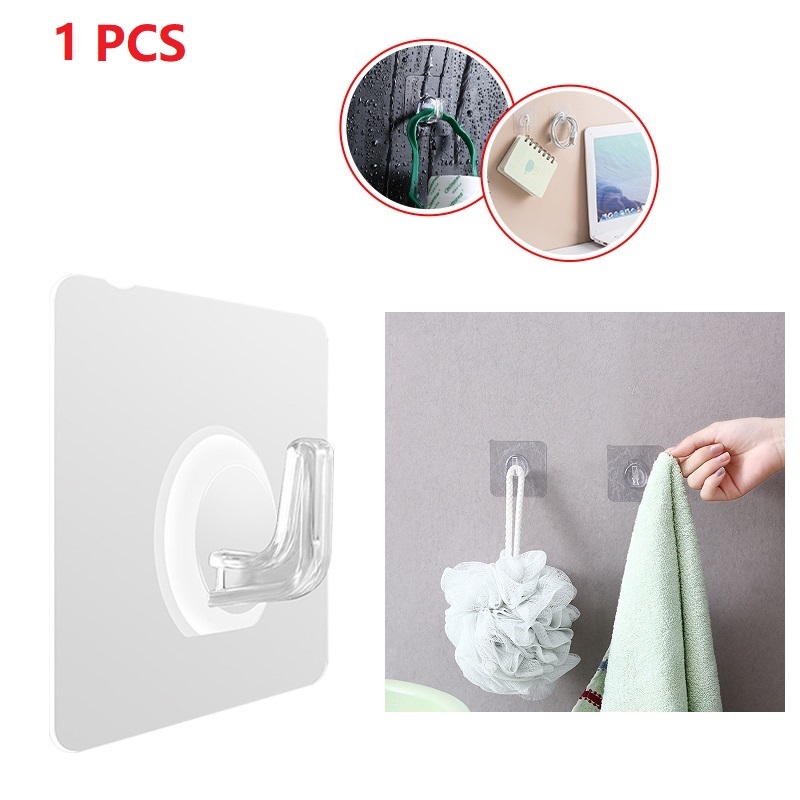 1-10 pezzi ganci autoadesivi resistenti in acciaio inossidabile trasparente appendiabiti per chiavi per cucina porta del bagno parete multifunzione: Cioccolato