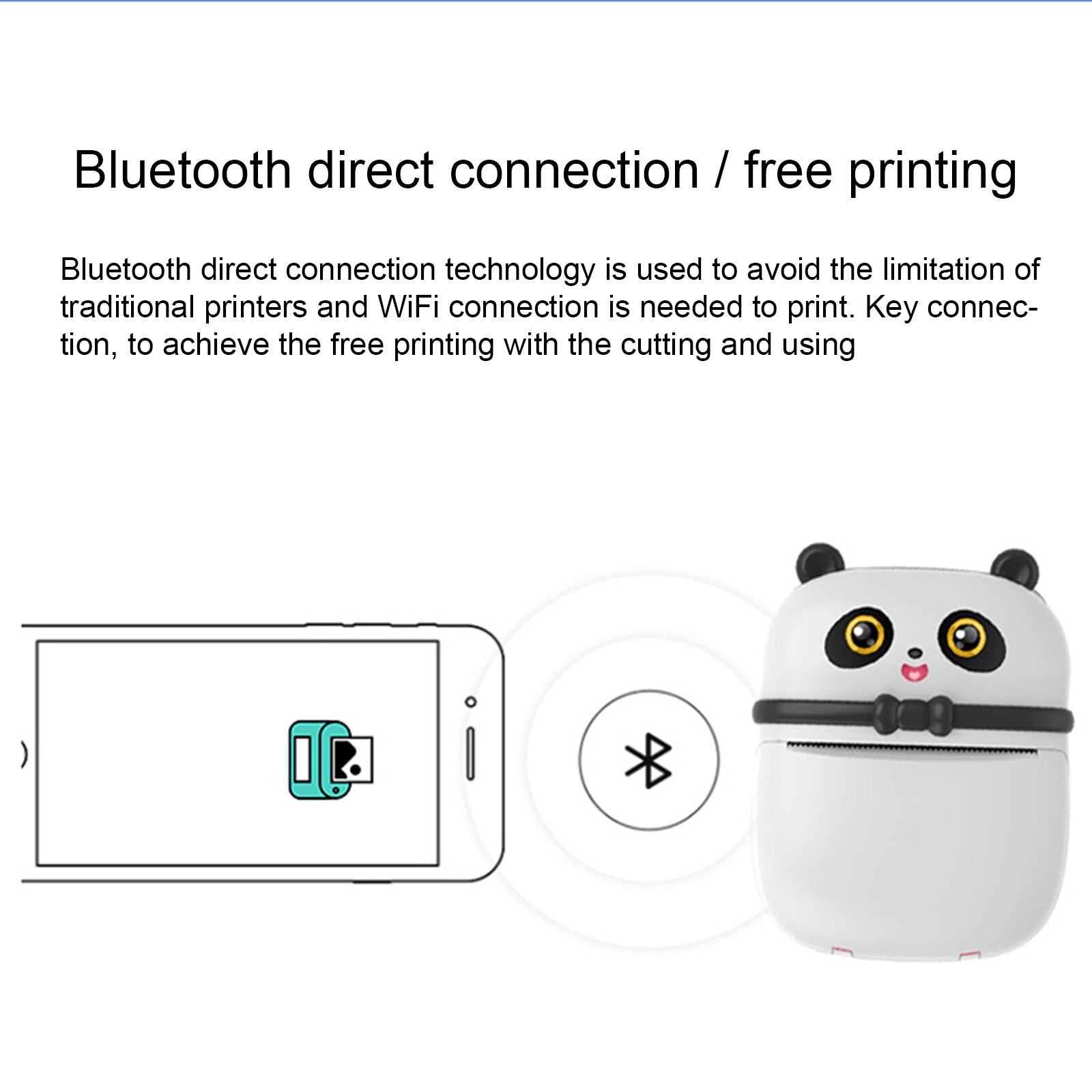 Mini imprimante thermique Portable sans fil 200dpi Photo étiquette mémo mauvaise Question impression avec impression thermique Bluetooth portable