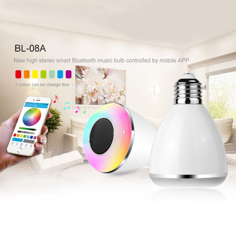 3w e27 273lm bluetooth-compatível com luz alto-falante base led multicolorido sem fio bulbo-186494