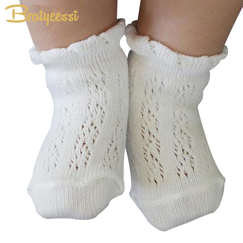 Sommer Baby Mädchen Socken Weiche Baumwolle Mesh Anti-Slip Baby Socken Knöchel Länge Neugeborenen Socken 5 Farben