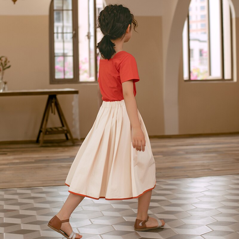 Yourseason meisjes katoenen vintage rokken patchwork knooprok schattige baby tienermeisjes losse rok zomer kinderkleding