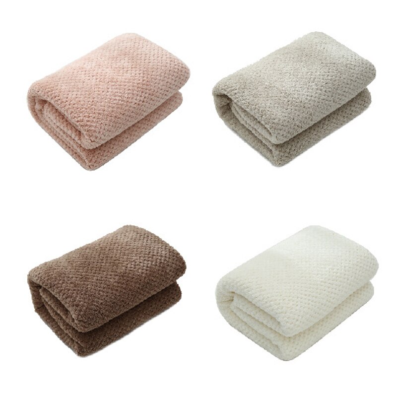 Giantex 90 x 180 full kropp badehåndkle mikrofiber voksen Strand badehåndkle rutete jacquard korall fleece absorberende badehåndkle