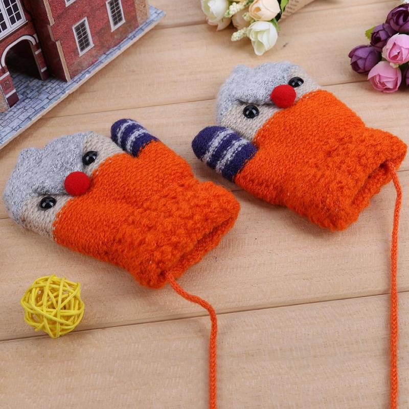 JOCESTYLE Kinder Winter Nette Schöne Cartoon tier Vogel Kinder Baby Gestrickte Elastische Fleece Dicken Handschuhe