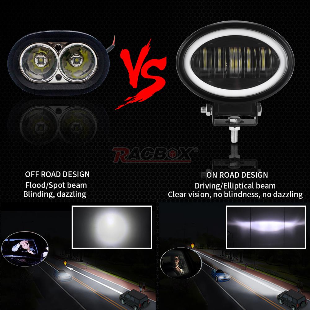 LED Driving Light 4 inch 5 inch White Halo Work Light LED Lens Angel Eyes Offroad Led Auxiliary Lights fit for 4x4 Truck UAZ ATV