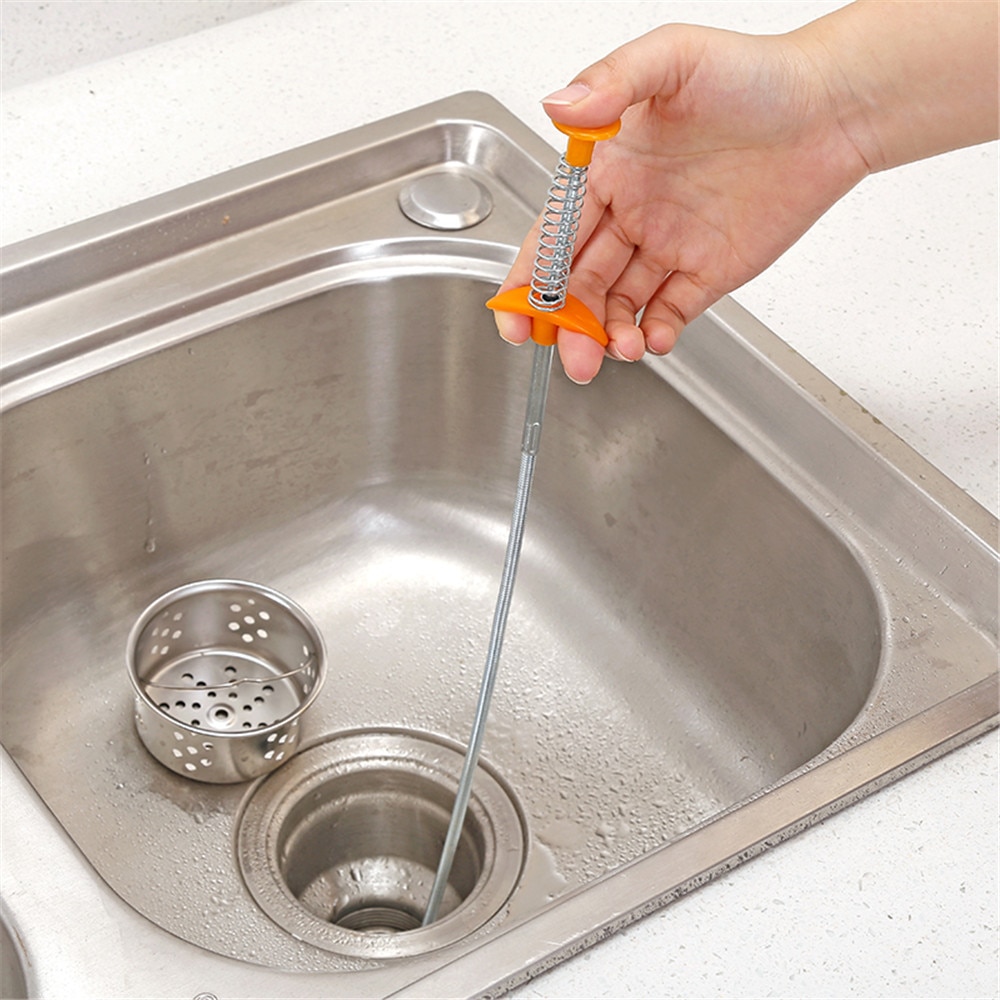 Sink Drains Grabber Tool Flexible Long Reach Claw Pick Up Narrow Bend Curve Floor Drain Sewer Spring Grip Cleaner