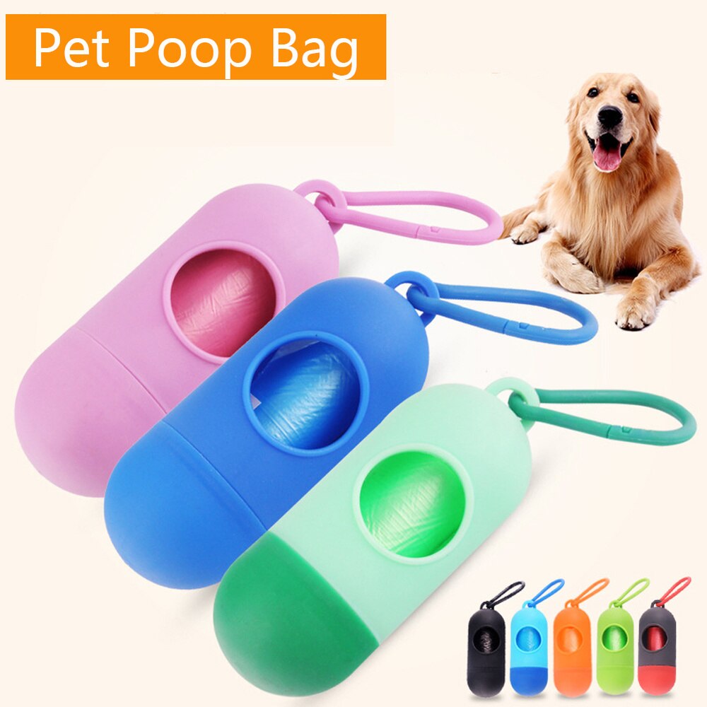 1 Pcs Pet Dog Poop Bag Dispenser Waste Garbage Holder Dispensers Poop Bags Set Pets Dogs Trash Cleaning Dog Toy Supplies