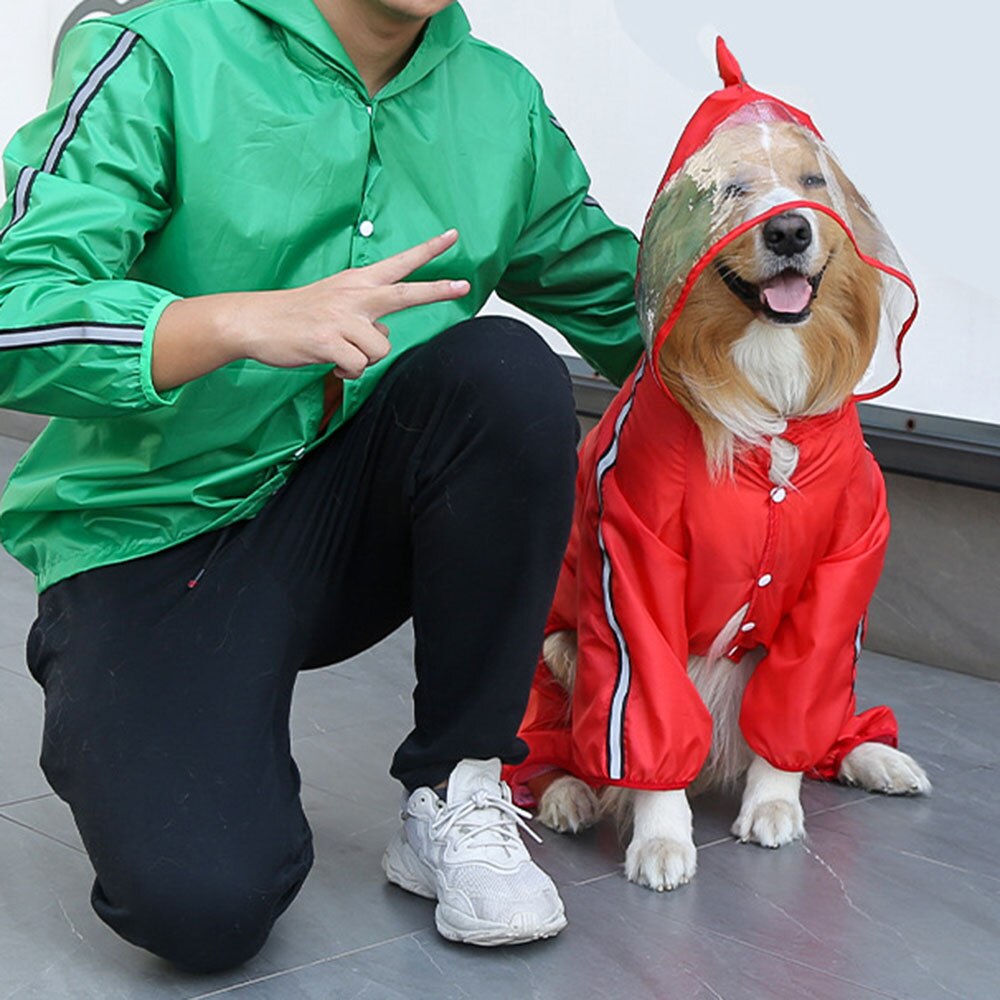 Chaqueta impermeable para perro, chubasquero reflectante ligero para perro, ropa de lluvia a prueba de viento, disfraz para mascotas, trajes para perros medianos y grandes
