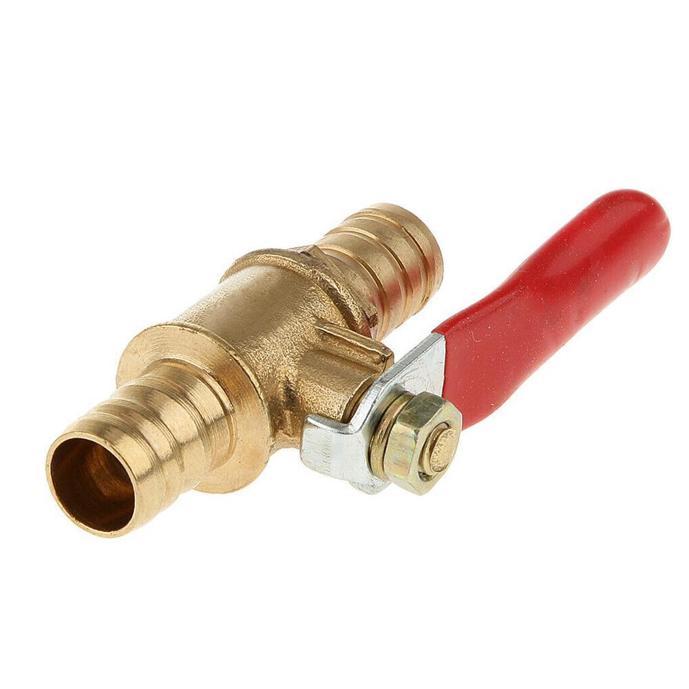 10mm Hose Barb Inline Brass Water Oil Air Gas Fuel Fittings Valve Connector Controller Shutoff Pneumatic Pipe Ball Line D2A3