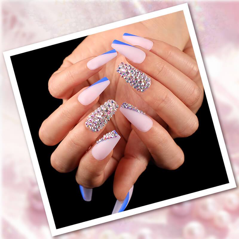 Patch pour ongles en strass brillant, kit de bricolage pour pièces/ensemble, 24