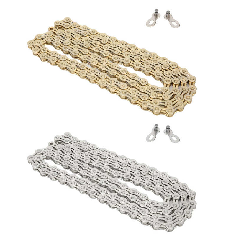 Bicycle Chain FX9 116 Links Bike Chain Mountain Bike High Strength Chain Bicycle 9 Speed Hollow Derailleur Chain Chain Clearners