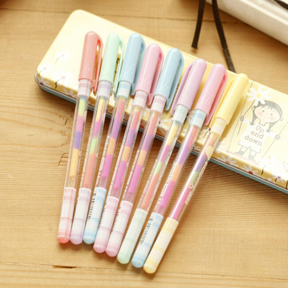 Rotuladores fluorescentes de pintura lapiceros marcadores para escritura, subrayadores, cambio de papel, de pintura de 6 colores, 0,8mm: Default Title