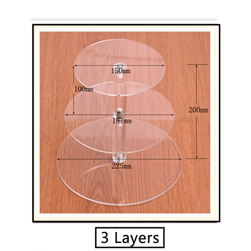 Cake Houder Ronde Acryl 3/4 Tier Cupcake Cake Stand Monteren en Demonteren Thuis Verjaardag Gereedschap Party Stands Decoratie: 3 Layers