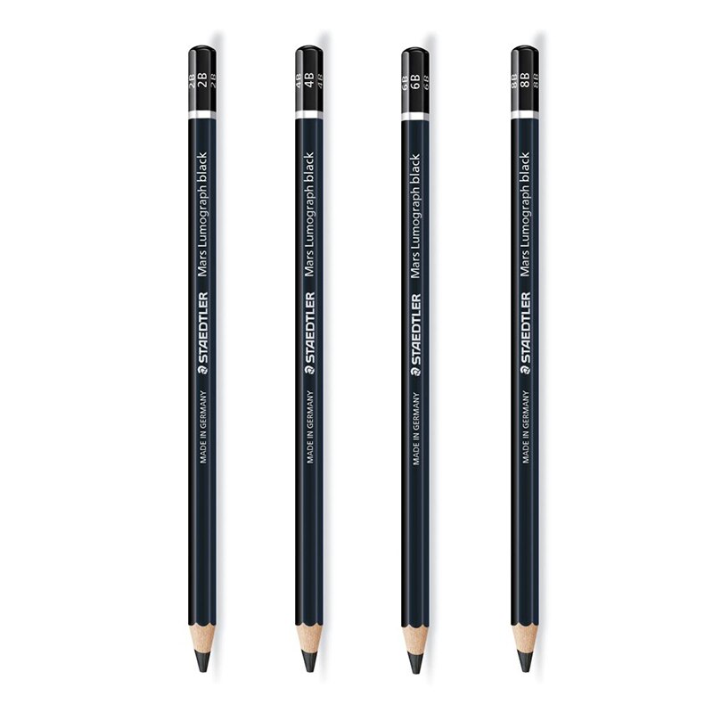1 pc staedtler ergosoft farveblyant sort tønde staedtler mars lumograph tegning skitse blyanter 2b 4b 6b 8b 4 grader