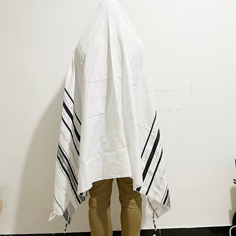 Talit Prayer Shawl – 180 x 130 cm (70 x 51 Inches) Jewish Israel Tallit for Christian Jewish Prayer