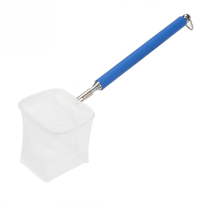 Verstelbare Mini Visnet Pole voor Aquarium Tank Garnalen Expandable duurzaam: Blue Square