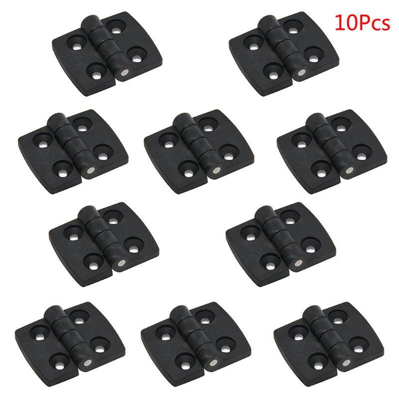 Mini roulement de porte en plastique noir, 10 pièces, charnières à bout pour armoire, tiroir, boîte à bijoux, charnière pour quincaillerie de meubles G8TB