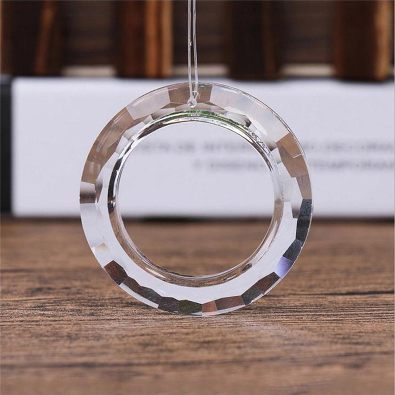 50mm cristal lumière anneau cercle remise cristal lumière anneau lustre verre cristaux lampe prismes pièces gouttes pendentif anneau