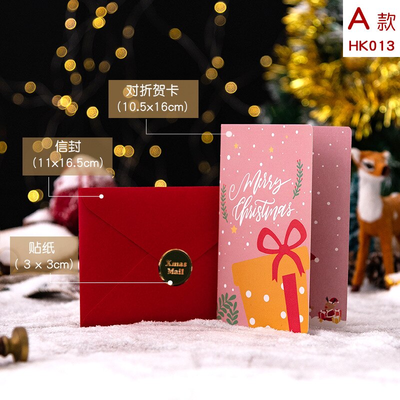 Tarjeta de felicitación Pop-UP 3D de Papá Noel, muñeco de nieve, Merry Christmas árbol, con sobre para fiestas, de invitaciones, tarjeta de Año: Style A