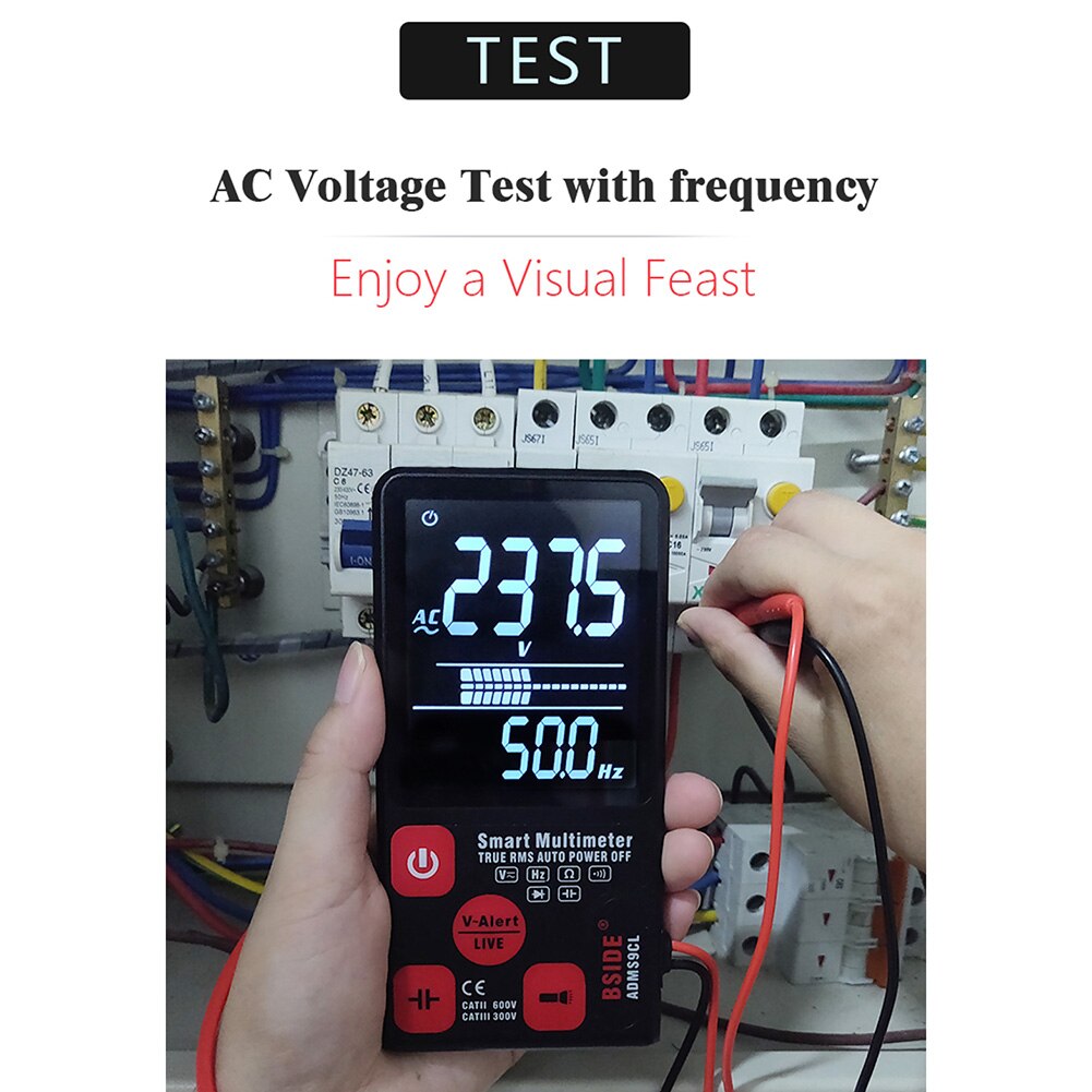 Smart Auto Digital Multimeter Large Screen Display Voltage Resistance Tool ADMS9CL USJ99