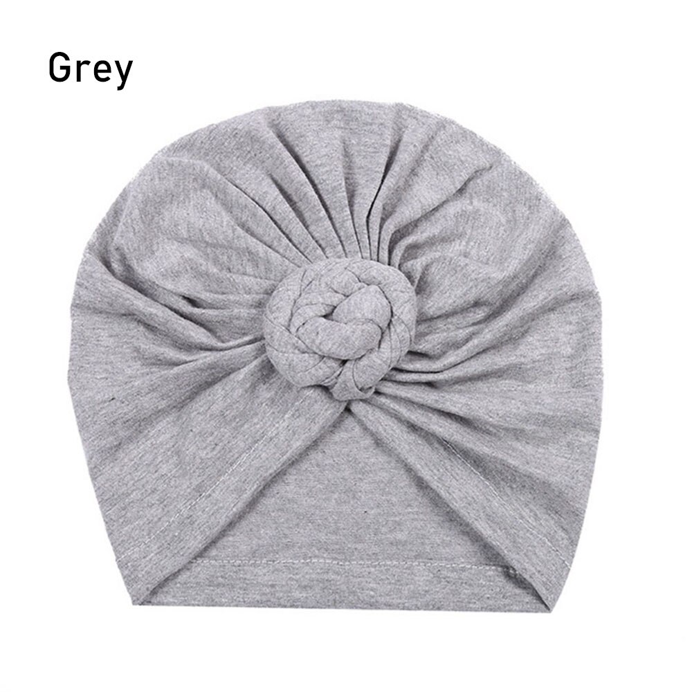 Headwrap Pre-Tied Bonnet Turban Caps for Baby Kids Chemo Hat Cotton Headscarf Baby Girl Headband Chemotherapy Cap: Grey