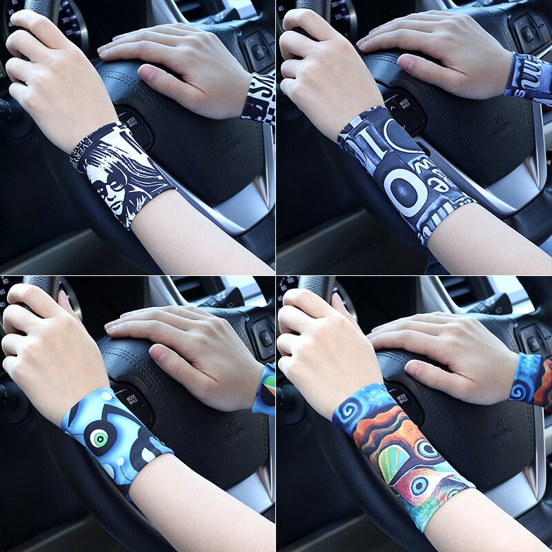 Muñequera elástica de sección delgada para hombre y mujer, guantes decorativos para correr, baloncesto, deportes, cinturón de sudor, protector solar