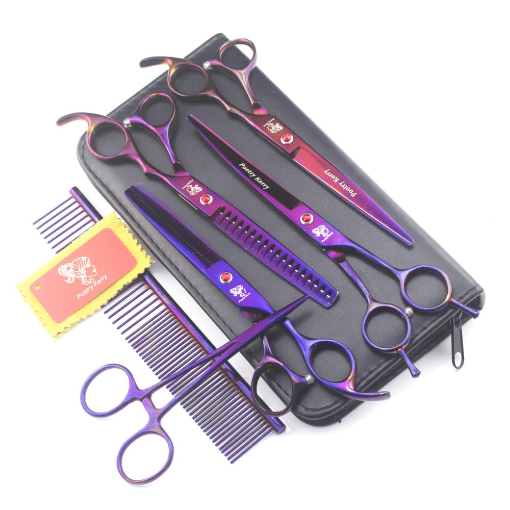 aseo Tesoura para mascotas perro tijeras de acero inoxidable tijeras de aseo para mascotas perro Groomings tijeras de herramientas para el cabello