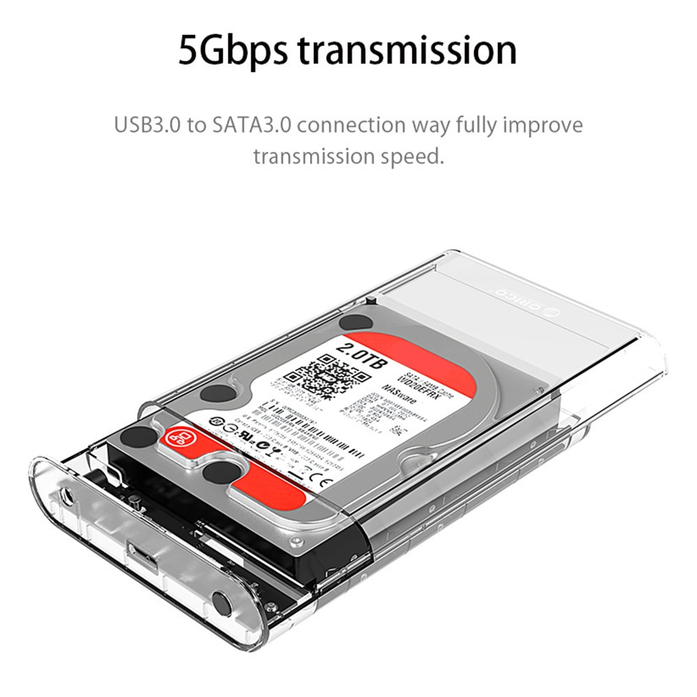 ORICO Trasparente da 3.5 pollici HDD SSD allegato SATA USB3.0 Caso del discoteca Rigido