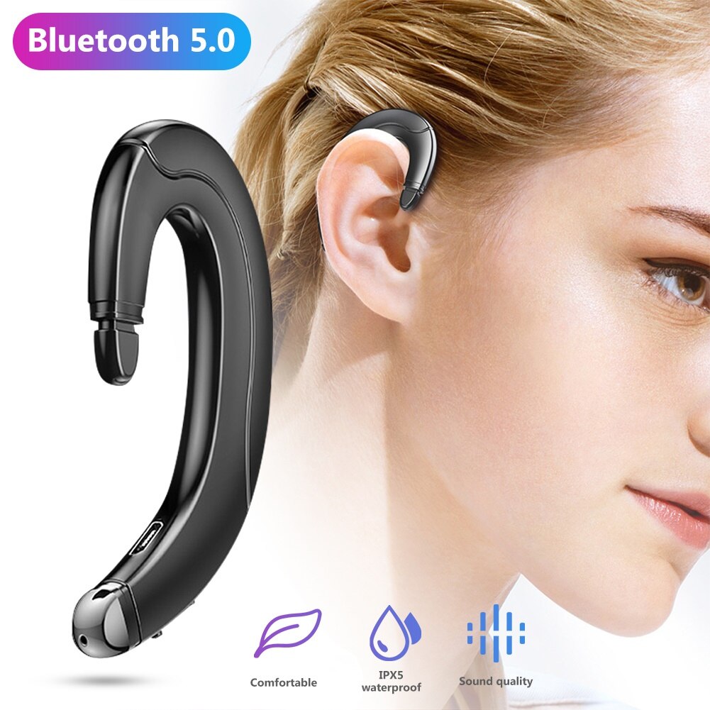 Anti-chute os Conduction oreille crochet Bluetooth 5.0 HiFi stéréo sport affaires sans fil écouteurs casque fournitures