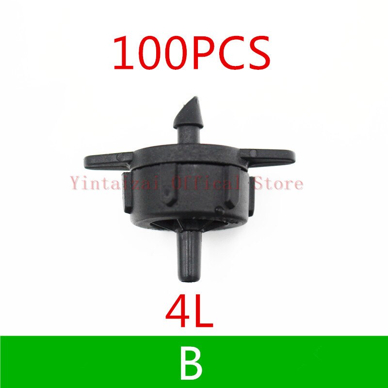 100PCS Pressure Compensating Dripper Adjustable Drippers Flag Emitters For Greenhouse Watering Drip Irrigation Fittings: B   100pcs