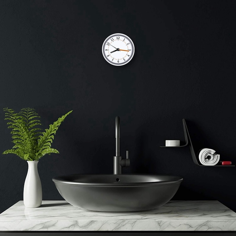 Mini Douche Klok Waterdichte IP24 Wandklok Zuignap Badkamer Klok Acryl Gezicht Zuig Klok Voor Douche Washroom Keuken
