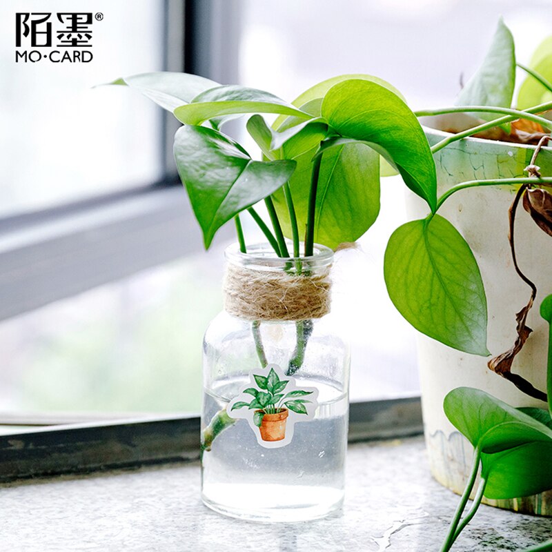 45 pcs/lot Green Potted Plant Stickers Scrapbooking Material Diary Album Art Diy Stickers Decorative Collage Label Happy Planner