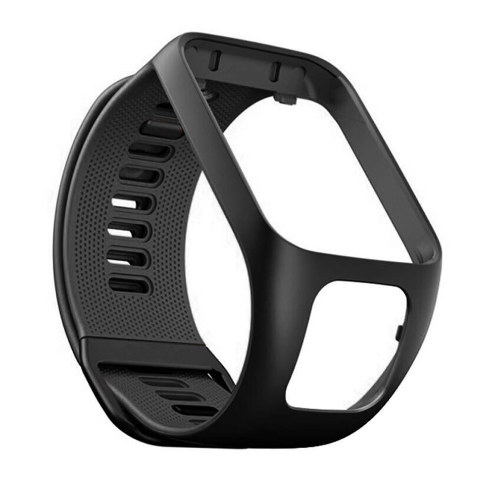 De silicona de correa de reloj correa para TomTom Runner 2 3 chispa 3 GPS reloj deportivo Tom 2 serie 3 de banda inteligente: Black