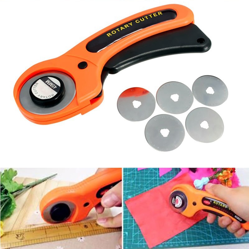 Leather tools 45mm Rotary Cutter Leather Cutting Tool Fabric Cutter Circular Blade DIY Patchwork Sewing Quilting Fit Olfa Cut