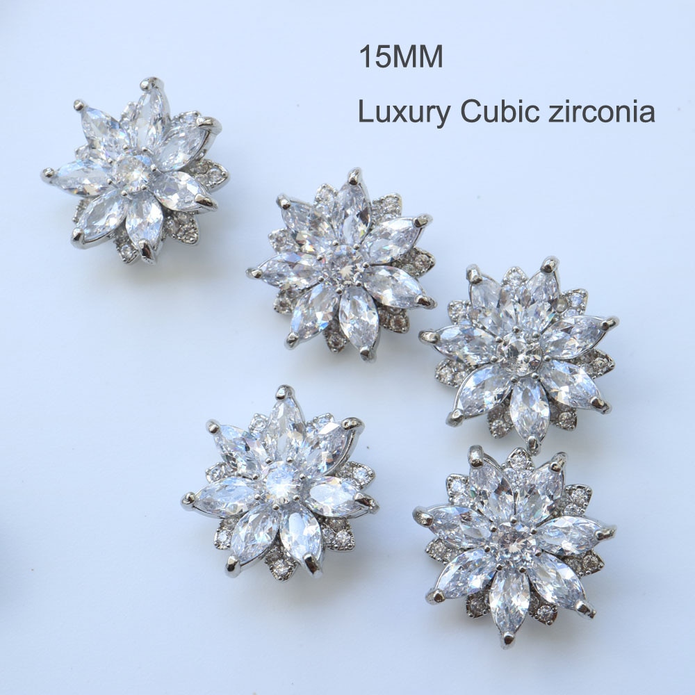 5pc/lot DIY Luxury crystal buttons Cubic zirconia button for coat shirts Decorative CZ sewing buttons for cashmere Knit cardigan