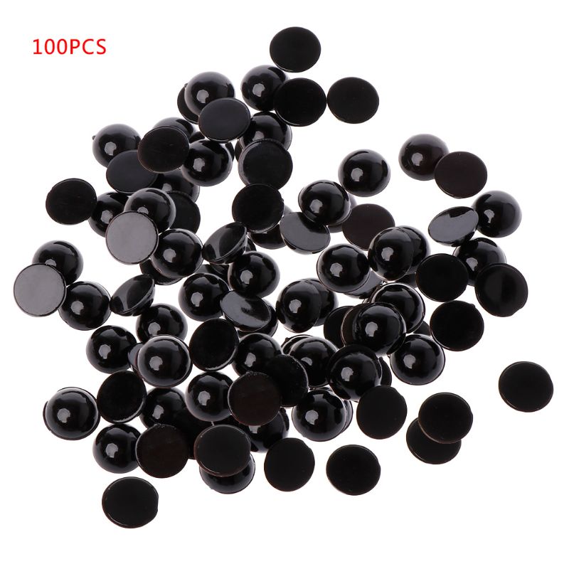 Ojos de seguridad de plástico negro para niños, muñecos de oso, marionetas de animales, manualidades, Juguetes DIY, 6-18mm, 100 Uds.: 8mm