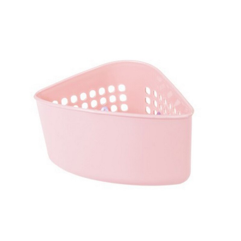 Kitchen Wall-suction Storage Basket for Small Objects Sponge Small Storage Basket Multifunctional Sink Holder Basket: Nordic Pink